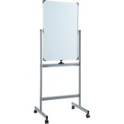 Lorell Vertical Magnetic Whiteboard Easel - 24" (2 ft) Width x 36" (3 ft) Height - White Surface - Square - Vertical - Floor Standing - 1 Each