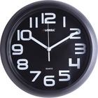 Lorell 11-5/8" Quiet Wall Clock - Digital - Quartz - Black/Plastic Case