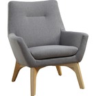 Lorell Quintessence Collection Upholstered Chair - Gray Seat - Gray Back - Four-legged Base - 19.8" Length x 32.6" Width x 35.5" Height