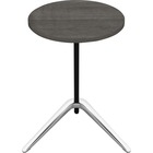 Lorell Guest Area Round Top Accent Table - Charcoal Round Top - Polished Aluminum Base - 15.8" Table Top Length x 15.8" Table Top Width - 24.6" Height - Assembly Required