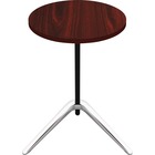 Lorell Guest Area Round Top Accent Table - Mahogany Round Top - Polished Aluminum Base - 15.8" Table Top Length x 15.8" Table Top Width - 24.6" Height