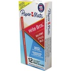 Paper Mate Ballpoint Stick Pens - Medium Pen Point - Red - Red Barrel - 12 / Box