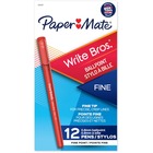 Paper Mate Write Bros Ballpoint Pen - 8 mm Pen Point Size - Red - 1 Dozen