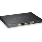 ZYXEL 24-port GbE Smart Managed PoE Switch - 28 Ports - Manageable - 4 Layer Supported - Modular - 375 W PoE Budget - Twisted Pair, Optical Fiber - PoE Ports - Rack-mountable - Lifetime Limited Warranty