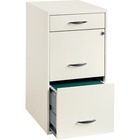 Lorell SOHO White 3-drawer File Cabinet - 14.3" x 18" x 27" - 3 x Drawer(s) for File, Accessories - Letter - Casters, Locking Drawer, Glide Suspension, Sturdy, Pull Handle - White - Steel