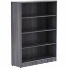 Lorell Weathered Charcoal Laminate Bookcase - 48" Height x 36" Width x 12" Depth - Thermally Fused Laminate - 1Each