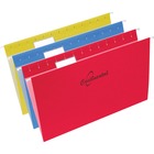 Continental Legal Recycled Hanging Folder - 8 1/2" x 14" - Red, Blue, Yellow - 100% Recycled - 25 / Box