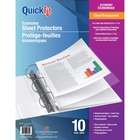 QuickFit Clear Economy Sheet Protectors - 8.5" Width x 11" Length - For Letter 8 1/2" x 11" Sheet - 3 x Holes - Rectangular - Clear - Polypropylene - 10 / Pack