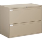 Global 9300 Series Full Pull Lateral File - 2-Drawer - 18" x 36" x 27.1" - 2 x Drawer(s) for File - Letter, Legal, A4 - Lateral - Pull Handle, Durable, Hanging Bar, Interlocking, Anti-tip, Leveling Glide, Lockable, Ball-bearing Suspension, Welded - Nevada
