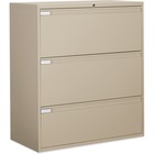 Global 9300 Series Full Pull Lateral File - 3-Drawer - 18" x 36" x 40.5" - 3 x Drawer(s) for File - Letter, Legal, A4 - Lateral - Pull Handle, Durable, Hanging Bar, Interlocking, Anti-tip, Leveling Glide, Lockable, Ball-bearing Suspension, Welded - Nevada