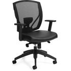 Offices To Go Ibex Synchro-Tilter Chair - Bonded Leather Seat - Black Back - 5-star Base - 26" Width x 26.5" Depth x 39.5" Height - 1 Each