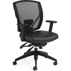 Offices To Go Ibex Leather Seat Multi-Tilter Chair - Black Bonded Leather Seat - Black Back - 5-star Base - 26" Width x 27" Depth x 39.5" Height - 1 Each