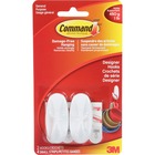 Command Small Designer Hook - 453.6 g Capacity - for Indoor, Painted Surface, Wood, Tile - White - 2 / Pack