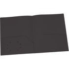 Oxford Black Two Pocket Poly Portfolio - Letter - 8 1/2" x 11" Sheet Size - 100 Sheet Capacity - 2 Internal Pocket(s) - Polypropylene - Black - 25 / Box