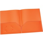 Oxford Letter Pocket Folder - 8 1/2" x 11" - 100 Sheet Capacity - 2 Internal Pocket(s) - Orange - 1 Each