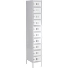 Safco 10-Tier 1 Column Steel Locker - 10 Tier(s) - Freestanding - for Wallet, Key, Shoes - Overall Size 78" x 12" x 18" - Gray - Steel