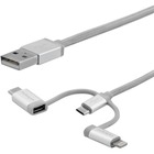 StarTech.com StarTech.com 2m USB Multi Charging Cable - Braided - Apple MFi Certified - USB 2.0 - Charge 1x device at a time - For USB-C or Lightning devices attach the corresponding connector of the cable to the Micro-USB connector and plug into your dev