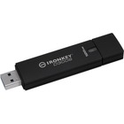 Kingston 128GB IronKey D300 D300S USB 3.1 Flash Drive - 128 GB - USB 3.1 - Anthracite - 256-bit AES - TAA Compliant