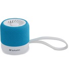 Verbatim Portable Bluetooth Speaker System - Teal - 100 Hz to 20 kHz - TrueWireless Stereo - Battery Rechargeable