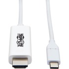 Tripp Lite U444-003-H4K6WE USB-C to HDMI Adapter, M/M, White, 3 ft. - 3 ft HDMI/Thunderbolt 3 A/V Cable for Smartphone, Projector, Chromebook, Notebook, Monitor, Tablet, Audio/Video Device, MacBook, HDTV, Gaming Console, Blu-ray Player - First End: 1 x HD