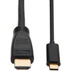 Tripp Lite U444-010-H4K6BM USB-C to HDMI Adapter, M/M, Black, 10 ft. - 10 ft HDMI/Thunderbolt 3 A/V Cable for Smartphone, Projector, Chromebook, Notebook, Monitor, Tablet, Audio/Video Device, MacBook, HDTV, Gaming Console, Blu-ray Player, ... - First End: 1 x HDMI 2.0 Digital Audio/Video - Male - Second End: 1 x USB 3.1 (Gen 1) Type C - Male - 5 Gbit/s - Supports up to 4096 x 2160 - Nickel Plated Connector - Nickel Plated Contact - Black