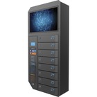 ChargeTech 8 Bay Video Charging Locker - Pin Number Lock - In-Floor - for Wallet, Key, Camera - Overall Size 39" x 19" - Charcoal
