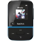 SanDisk Clip Sport Go 32 GB Flash MP3 Player - Blue - FM Tuner, Voice Recorder - 1.2" - Battery Built-in - MP3, AAC, Audible - 18 Hour