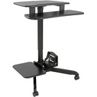 Tripp Lite Rolling Desk TV/Monitor Cart - Height Adjustable - Assembly Required - Black, Silver - MDF, Steel