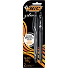 BIC Gel-ocity Quick Dry Black Gel Pens, Medium Point (0.7mm), 2-Count Pack, Retractable Gel Pens With Comfortable Full Grip - Medium Pen Point - 0.7 mm Pen Point Size - Retractable - Black Gel-based Ink - 2 / Pack