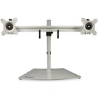 StarTech.com Dual Monitor Stand - Free Standing Desktop Pole Stand for 2x 24" VESA Mount Displays -Synchronized Height Adjustable - Silver - VESA 75x75/100x100mm free standing dual monitor stand for displays up to 24" (18lb) - Height adjustable 25" crossb