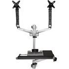 StarTech.com Wall Mount Workstation - Foldable Ergonomic Standing Desk - Height Adjustable Dual 30" VESA Monitor Arm & Keyboard/Mouse Tray - Ergonomic standing wall-mount workstation - VESA dual monitor arm for 30in (19.8lb) displays - Wall mounted foldable sit-stand desk - One-touch height adjustable articulating monitor arms - Keyboard tray/mouse holder - Tilt/swivel - Toolless assembly