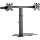 Amer Mounts Dual Screen Pneumatic Vertical Lift Monitor Stand - Up to 27" Screen Support - 12 kg Load Capacity - 20.40" (518.16 mm) Height x 29.10" (739.14 mm) Width x 8.70" (220.98 mm) Depth - Freestanding - Powder Coated - Aluminum, Plastic - Slate Black