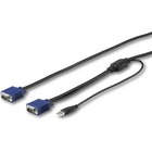 StarTech.com 15 ft. (4.6 m) USB KVM Cable for StarTech.com Rackmount Consoles - VGA and USB KVM Console Cable (RKCONSUV15) - 15.1 ft KVM Cable for KVM Console, KVM Switch, Server - First End: 1 x 14-pin HD-15 - Male - Second End: 1 x 15-pin HD-15 - Male, 1 x 4-pin USB 2.0 Type A - Male - Supports up to 1920 x 1200 - Shielding - Nickel Plated Connector - Black - 1 Each