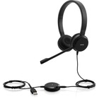 Lenovo Pro Wired Stereo VOIP Headset - Stereo - USB, Mini-phone (3.5mm) - Wired - 32 Ohm - 150 Hz - 7 kHz - Over-the-head - Binaural - Supra-aural - 3.9 ft Cable - Electret, Condenser Microphone - Black
