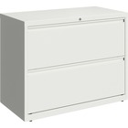 Lorell 36" White Lateral File - 2-Drawer - 18.6" x 28" x 36" - 2 x Drawer(s) for File - Lateral - Hanging Rail, Magnetic Label Holder, Removable Lock, Locking Bar, Ball-bearing Suspension, Reinforced Base, Leveling Glide, Interlocking, Anti-tip - White - Steel - Recycled