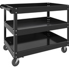 Lorell 3-shelf Utility Cart - 3 Shelf - 181.44 kg Capacity - 4 Casters - Steel - x 24" Width x 30" Depth x 32" Height - Black - 1 Each