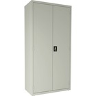Lorell 4-shelf Steel Janitorial Cabinet - 36" x 18" x 72" - 4 x Shelf(ves) - Hinged Door(s) - Locking System, Welded, Sturdy, Recessed Locking Handle, Durable, Removable Lock, Storage Space, Adjustable Shelf - Light Gray - Powder Coated - Recycled