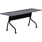 Lorell Charcoal Flip Top Training Table - Charcoal Rectangle, Melamine Top - Black Four Leg Base - 4 Legs - 72" Table Top Width x 23.6" Table Top Depth - 29.5" Height - Melamine