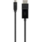 Belkin USB-C to DisplayPort Adapter Cable 4k 60Hz 6 foot - Black - 5.9 ft DisplayPort/USB A/V Cable for Monitor, Notebook, Projector, HDTV, Smartphone, Tablet, Audio/Video Device - First End: 1 x USB Type C - Male - Second End: 1 x DisplayPort Digital Audio/Video - Male - Supports up to 3840 x 2160 - Black