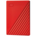 WD My Passport WDBYVG0020BRD-WESN 2 TB Portable Hard Drive - External - Red - USB 3.0 - 256-bit Encryption Standard - 3 Year Warranty - Retail