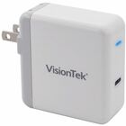 VisionTek USB C 30W Quick Charge Plug - 120 V AC, 230 V AC Input - 3.6 V DC/3 A, 5 V DC, 6.5 V DC, 9 V DC, 12 V DC, 15 V DC, 20 V DC Output