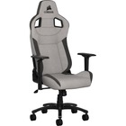 Corsair T3 RUSH Gaming Chair - Gray/Charcoal - For Gaming - Fabric, Nylon, Metal, Polyurethane Foam, Memory Foam - Charcoal, Gray