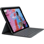 Logitech Slim Folio Keyboard/Cover Case (Folio) Apple, Logitech iPad (7th Generation), iPad (8th Generation), iPad (9th Generation) Tablet - Graphite - Water Resistant, Scratch Resistant, Bump Resistant - Plastic Body - 7.28" (184.91 mm) Height x 10.12" (257.05 mm) Width x 0.87" (22.10 mm) Depth