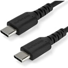 StarTech.com 2m USB C Charging Cable - Durable Fast Charge & Sync USB 2.0 Type C to C Charger Cord - TPE Jacket Aramid Fiber M/M 60W Black - Aramid fiber shelters durable USB C to USB C charger cable from stress of bends and pulls - Supports up to 3A & 60W for fast charging devices - Rugged USB 2.0 cord with extended strain relief withstands 10000 bend cycles at 180 degree angle