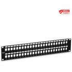 TRENDnet 48-Port Blank Keystone 2U HD Patch Panel, 2U 19" Rackmount Housing, HD Keystone Network Patch Panel, Recommended With TC-K25C6 & TC-K50C6 Cat6 Keystone Jacks (Sold Separately), Black, TC-KP48 - 48-Port Blank Keystone Patch Panel