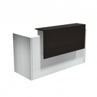Heartwood Modern Reception Desk - 71" x 29.5" x 43.5" , 0.1" Edge, 1" Top - Band Edge - Material: Thermofused Laminate (TFL) Top, Polyvinyl Chloride (PVC) Edge, Polycarbonate Panel, Wood Grain Top, Particleboard - Finish: Evening Zen, White
