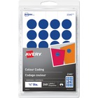 AveryÂ® Removable Colour Coding Labels - 3/4" Diameter - Removable Adhesive - Round - Laser, Inkjet - Blue - 24 / Sheet - 10 Total Sheets - 240 / Pack