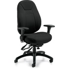 Global ObusForme 44" Multi-tier Chair - Black Seat - Black Back - Mid Back - 5-star Base - 1 Each