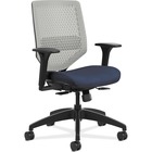 HON Solve SVR1AILC90 Task Chair - Titanium Back - Black Frame - Mid Back - 5-star Base - Navy - 1 Each