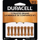 Duracell Battery - For Hearing Aid - 312 - 1.4 V DC - Zinc Air - 8 / Pack